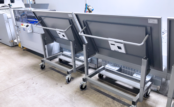 NELA plate stacker with trolleys